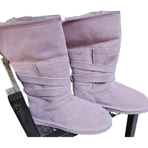 LAMO* Womens Pink SUEDE* FAUX FUR Winter Boots* * EXCELLENT PRE-OWNED COND - Picture 1 of 6